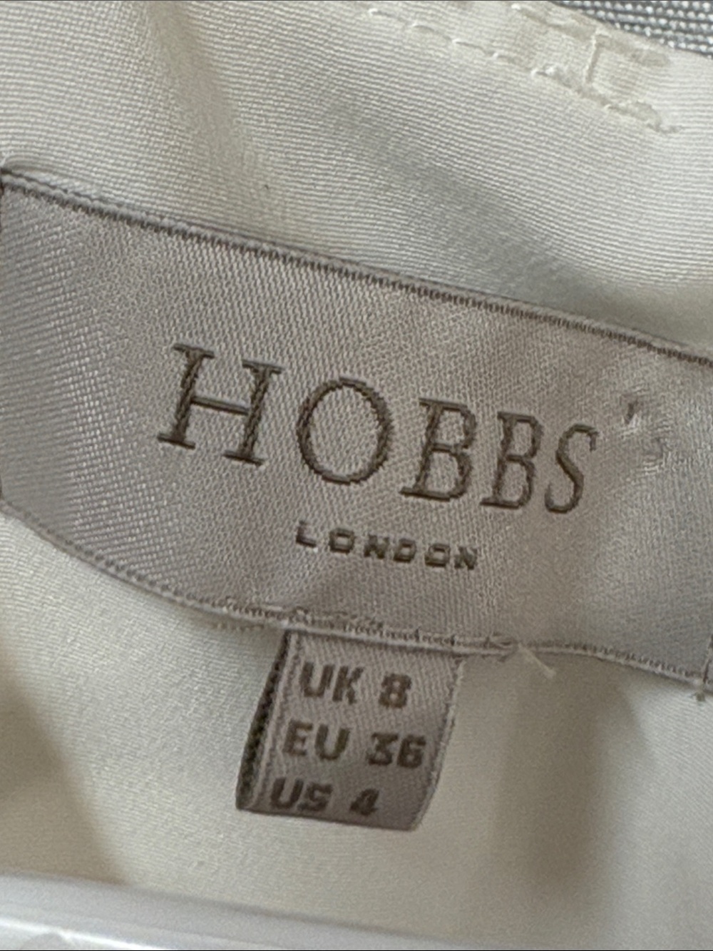 Hobbs London 100% Silk White Trailing Blue Delphinium Floral Midi Dress US 4 - Picture 3 of 13